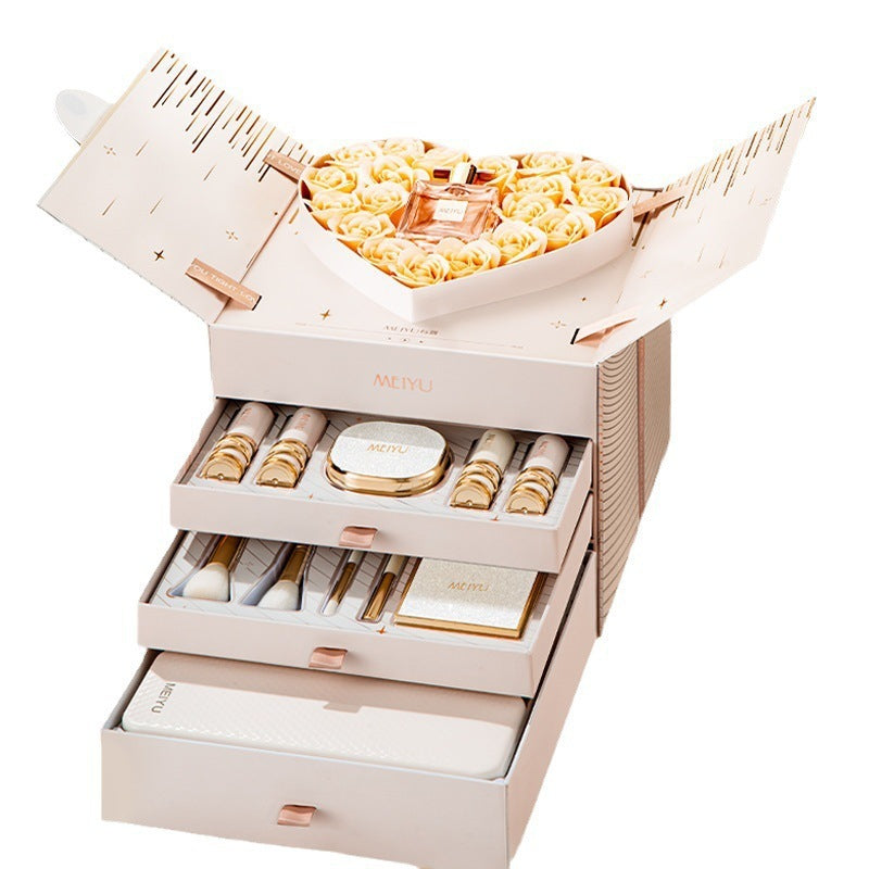 Božićni set za djevojčice s kozmetičkim ruževima za usne u poklon kutiji za ljepotu