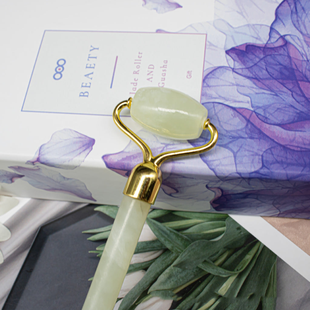 Dvostruki valjak od žada za masažu lica – prirodni žadni beauty alat za smanjenje otečenosti i blistavost kože﻿