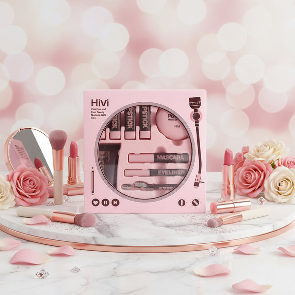 Set za ljepotu s ružem i puderom u poklon kutiji﻿