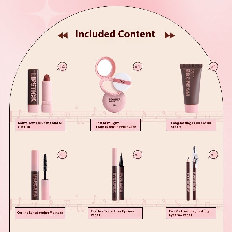 Set za ljepotu s ružem i puderom u poklon kutiji﻿