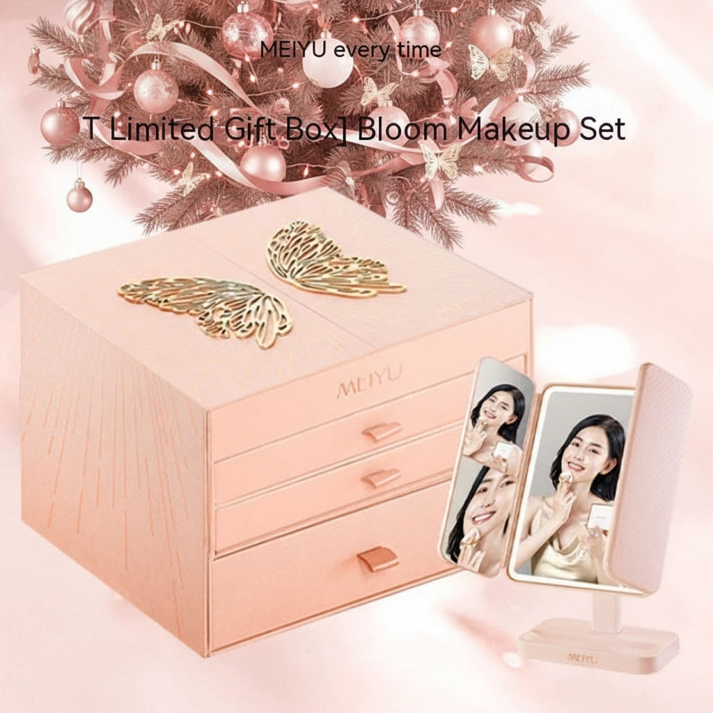 Božićni set za djevojčice s kozmetičkim ruževima za usne u poklon kutiji za ljepotu